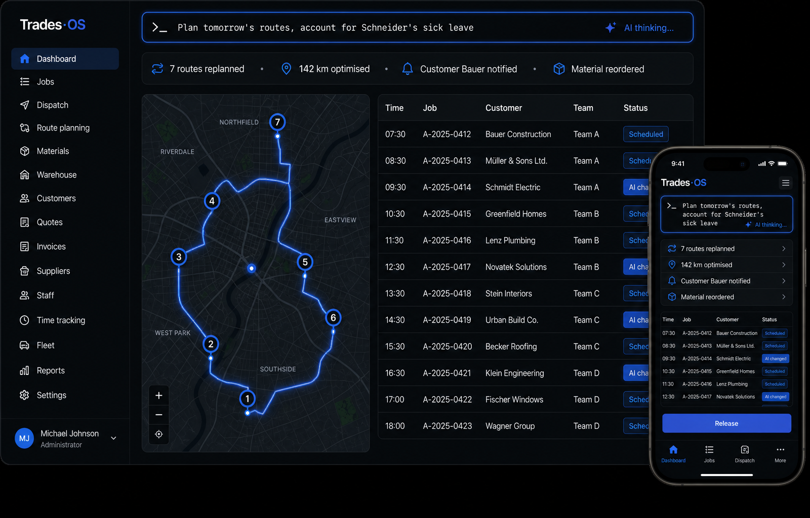 Trades·OS — custom software with AI agents for Trades & construction | DND Systems
